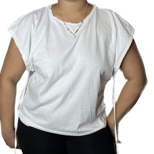 White Zara Drawstring Tee